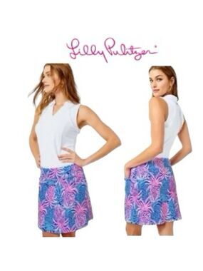 LILLY PULITZER Monica Skort Borealis Blue Tropic Down Low Golf Skort NWT Size 2